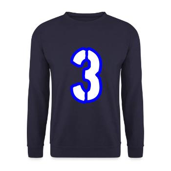 3 Zahl Symbol - Unisex Pullover - Navy - Vorne - Alina (178cm) & Michal (187cm)
