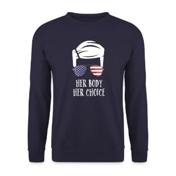 Votre corps, votre choix - Sweat-shirt Unisexe - marine - Devant - Alina (178cm) & Michal (187cm)