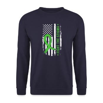 In May, we wear Green Mental Health - Unisex Sweatshirt - navy - Front - Alina (178cm) & Michal (187cm)