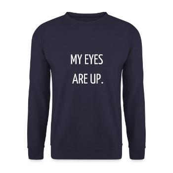 My eyes are up - Unisex Sweatshirt - navy - Front - Alina (178cm) & Michal (187cm)