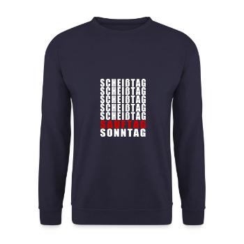 Sauftag - Unisex Pullover - Navy - Vorne - Alina (178cm) & Michal (187cm)