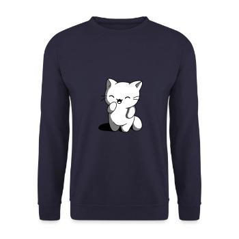 Kitten kawaii funny - Unisex Sweatshirt - navy - Front - Alina (178cm) & Michal (187cm)