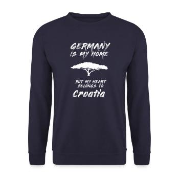 Mon coeur appartient à la Croatie Chemise Unisexe - Sweat-shirt Unisexe - marine - Devant - Alina (178cm) & Michal (187cm)