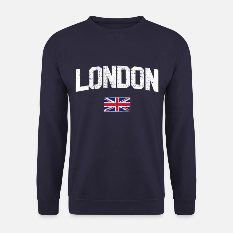 London England Union Jack - Unisex Pullover - Navy