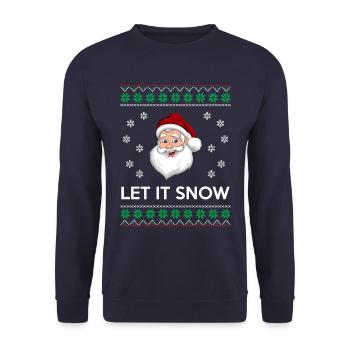 Let it snow Christmas snow - Unisex Sweatshirt - navy - Front - Alina (178cm) & Michal (187cm)