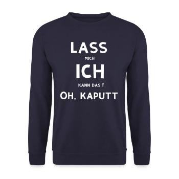 Lass mich ich kann das ! - Unisex Pullover - Navy - Vorne - Alina (178cm) & Michal (187cm)