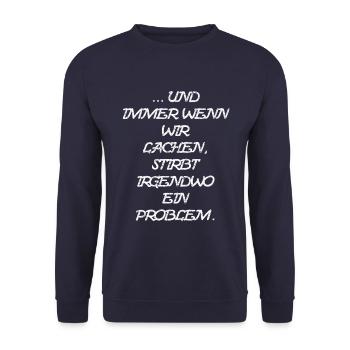 ... et quand on rigole - Sweat-shirt Unisexe - marine - Devant - Alina (178cm) & Michal (187cm)