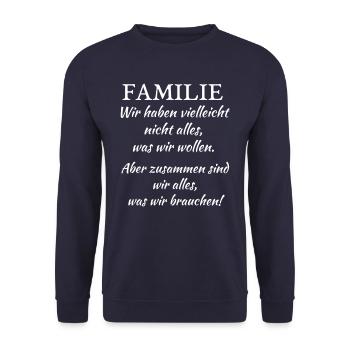 Famille - Sweat-shirt Unisexe - marine - Devant - Alina (178cm) & Michal (187cm)