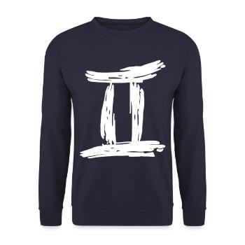 Sternzeichen Zwilling - Unisex Pullover - Navy - Vorne - Alina (178cm) & Michal (187cm)