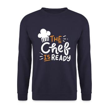 Cadeau de t-shirt Cheff Chef Is Finished Chefs - Sweat-shirt Unisexe - marine - Devant - Alina (178cm) & Michal (187cm)