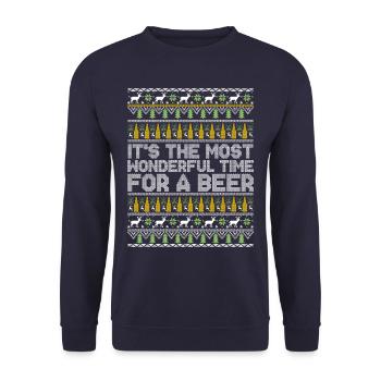 The best time for a beer - Unisex Sweatshirt - navy - Front - Alina (178cm) & Michal (187cm)