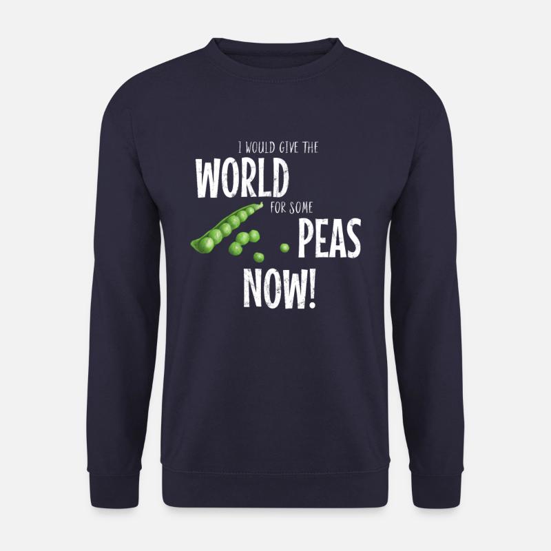 World Peas Now Erbsen Weltfrieden veganes Geschenk - Unisex Pullover - Navy