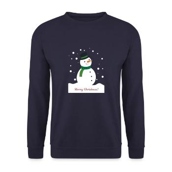 snowman - Unisex Sweatshirt - navy - Front - Alina (178cm) & Michal (187cm)