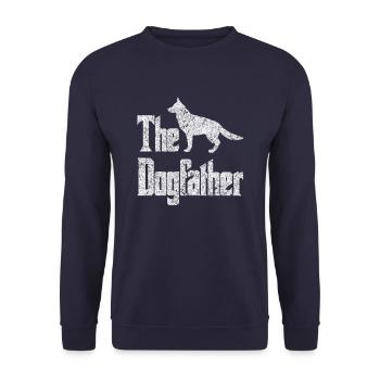 The Dogfather Deutscher Schäferhund Hunde lustig - Unisex Pullover - Navy - Vorne - Alina (178cm) & Michal (187cm)