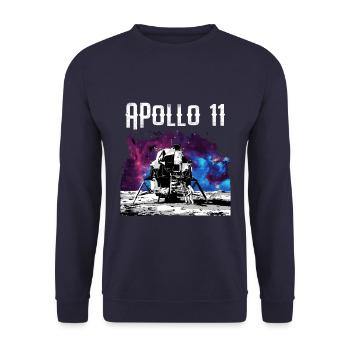 Apollo 11 moon landing space astronaut gift - Unisex Sweatshirt - navy - Front - Alina (178cm) & Michal (187cm)