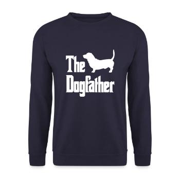 Cadeau rigolo pour chien Dogfather Basset Hound - Sweat-shirt Unisexe - marine - Devant - Alina (178cm) & Michal (187cm)