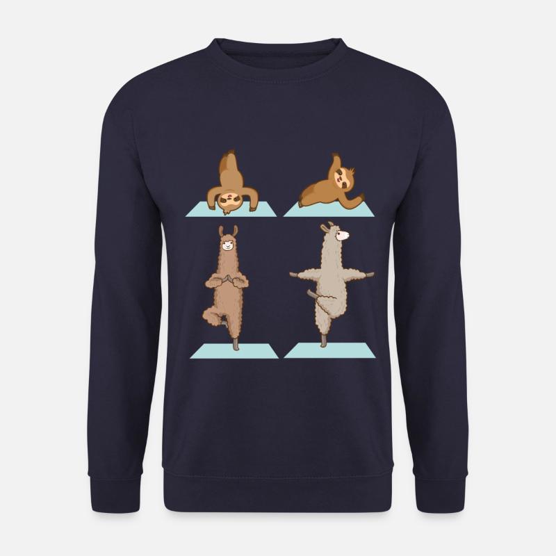 Faultiere Lamas & Alpakas Beim Sport Geschenkidee - Unisex Pullover - Navy