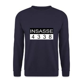 Insasse Häftling Sträfling Gefängnis Knast Outfit - Unisex Pullover - Navy - Vorne - Alina (178cm) & Michal (187cm)