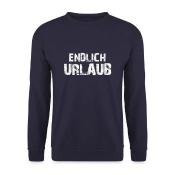 Finally holiday holidays saying recovery gift - Unisex Sweatshirt - navy - Front - Alina (178cm) & Michal (187cm)