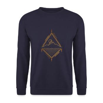 Paysage géométrique minimal - Sweat-shirt Unisexe - marine - Devant - Alina (178cm) & Michal (187cm)