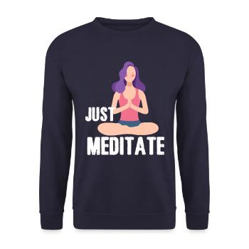 Just meditate - Unisex Sweatshirt - navy - Front - Alina (178cm) & Michal (187cm)