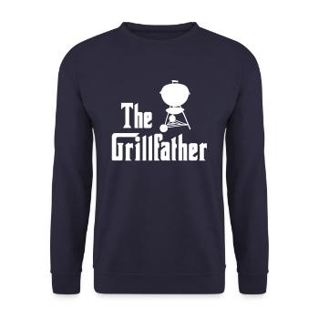The Grillfather - lustig, grillen, bbq Geschenk - Unisex Pullover - Navy - Vorne - Alina (178cm) & Michal (187cm)
