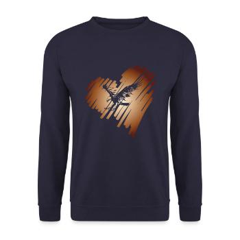 Heart with Eagle Golden Eagle Osprey White-tailed Eagle - Unisex Sweatshirt - navy - Front - Alina (178cm) & Michal (187cm)