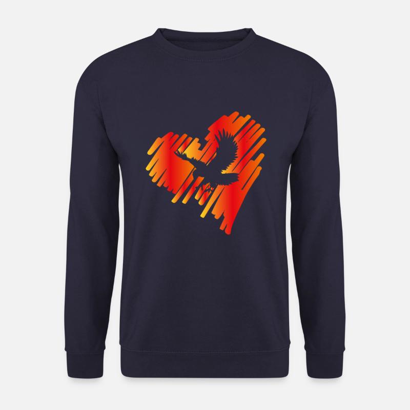 Herz mit Adler Steinadler Fischadler Seeadler - Unisex Pullover - Navy
