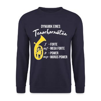 Cadeau de ténor, dynamique d’un rhinocéros ténor - Sweat-shirt Unisexe - marine - Devant - Alina (178cm) & Michal (187cm)