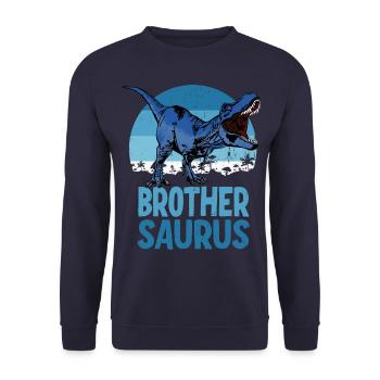 Famille de dinosaures Brother Saurus Brothersaurus - Sweat-shirt Unisexe - marine - Devant - Alina (178cm) & Michal (187cm)