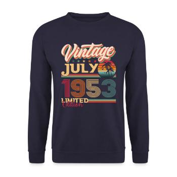 Millésime Juillet 1953 69ème anniversaire Hommes 69 ans - Sweat-shirt Unisexe - marine - Devant - Alina (178cm) & Michal (187cm)