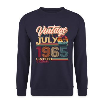 Millésime Juillet 1965 57ème anniversaire Hommes 57 ans - Sweat-shirt Unisexe - marine - Devant - Alina (178cm) & Michal (187cm)