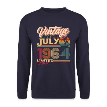 Millésime Juillet 1964 58ème anniversaire Hommes 58 ans - Sweat-shirt Unisexe - marine - Devant - Alina (178cm) & Michal (187cm)