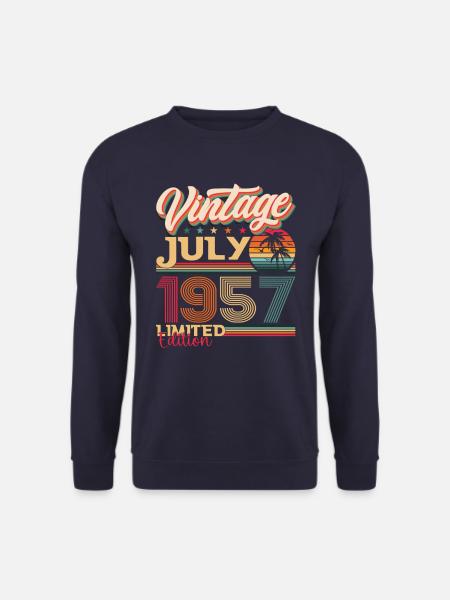 Vintage Juli 1957 65. Geburtstag Herren 65 Jahre - Unisex Pullover - Navy