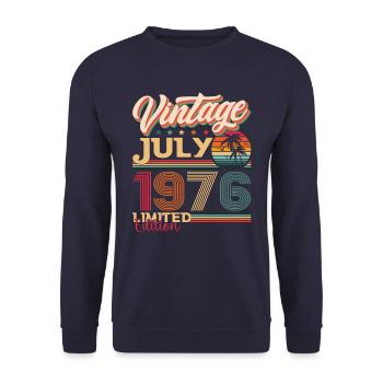 Millésime Juillet 1976 46ème anniversaire Hommes 46 ans - Sweat-shirt Unisexe - marine - Devant - Alina (178cm) & Michal (187cm)