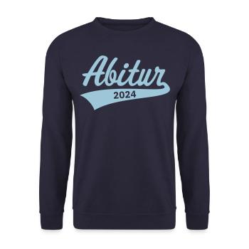Abitur 2024 (Abiturient / Abi / Hochschulreife W) - Unisex Pullover - Navy - Vorne - Alina (178cm) & Michal (187cm)