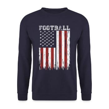 AMERICAN FOOTBALL America USA Grunge Flag - Unisex Sweatshirt - navy - Front - Alina (178cm) & Michal (187cm)