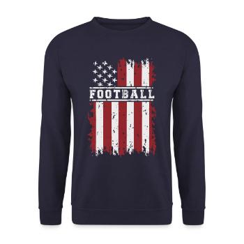 AMERICAN FOOTBALL America USA Grunge Flag - Unisex Sweatshirt - navy - Front - Alina (178cm) & Michal (187cm)