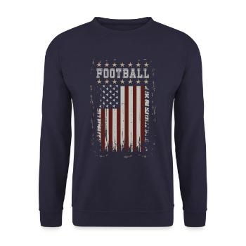 AMERICAN FOOTBALL America USA Grunge Flag - Unisex Sweatshirt - navy - Front - Alina (178cm) & Michal (187cm)