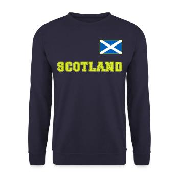 Scotland Shirt Look - SCOTLAND with Flag Flag - Unisex Sweatshirt - navy - Front - Alina (178cm) & Michal (187cm)