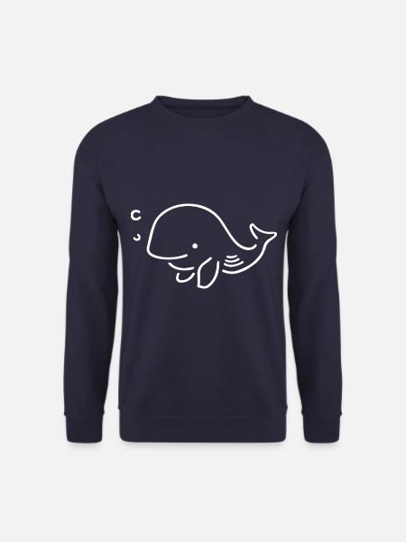 WHALE FISH SEA OCEAN UNDERWATER DEEP SEA DIVER - Unisex Sweatshirt - navy