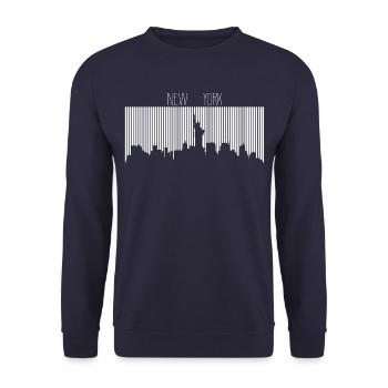 New York, NYC - Unisex Pullover - Navy - Vorne - Alina (178cm) & Michal (187cm)