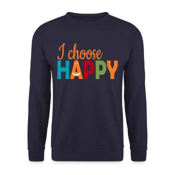 Je choisis Happy - Sweat-shirt Unisexe - marine - Devant - Alina (178cm) & Michal (187cm)