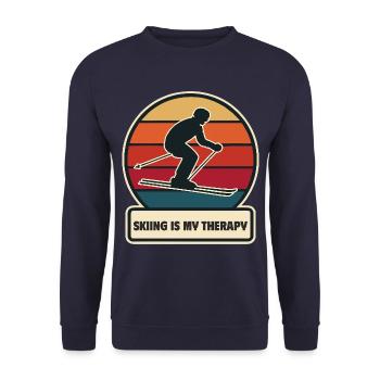 Le ski est ma thérapie - Sweat-shirt Unisexe - marine - Devant - Alina (178cm) & Michal (187cm)
