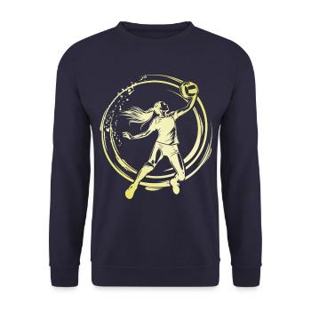 Volleyball Spielerin - Unisex Pullover - Navy - Vorne - Alina (178cm) & Michal (187cm)