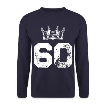 60 Number crown - Unisex Sweatshirt - navy - Front - Alina (178cm) & Michal (187cm)