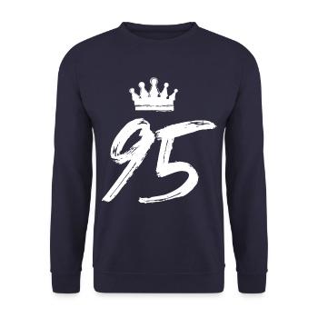 95 Number crown - Unisex Sweatshirt - navy - Front - Alina (178cm) & Michal (187cm)