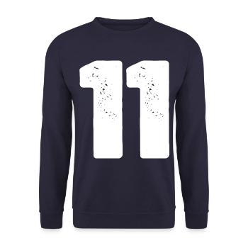 11 Maillot numéro - Sweat-shirt Unisexe - marine - Devant - Alina (178cm) & Michal (187cm)