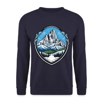 Armoiries des Alpes des montagnes - Sweat-shirt Unisexe - marine - Devant - Alina (178cm) & Michal (187cm)