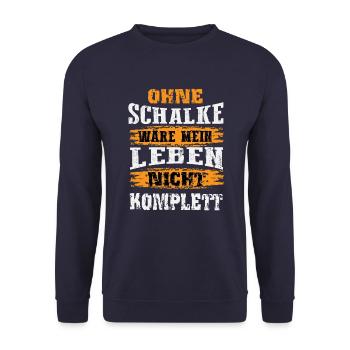 Schalke Fan Design - Unisex Sweatshirt - navy - Front - Alina (178cm) & Michal (187cm)